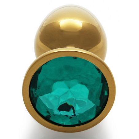 Bijou anal ROUND GEM S de 6 x 2.6cm Couleur doré et vert