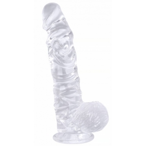 Gode transparent DILDICK XL 19 cm avec Relief