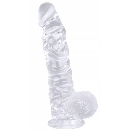 Gode transparent DILDICK XL 19 cm avec Relief