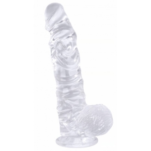 Gode transparent DILDICK S de 12.5 cm avec surface Relief