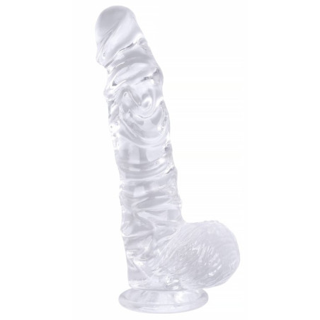 Gode transparent DILDICK S de 12.5 cm avec surface Relief