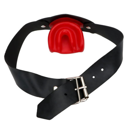 Bâillon en latex NO MORE de KINKGear Noir et Rouge