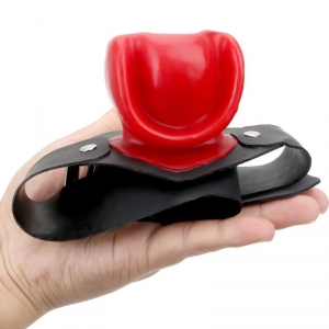 Bâillon en latex NO MORE de KINKGear Noir et Rouge