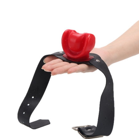 Bâillon en latex NO MORE de KINKGear Noir et Rouge