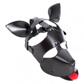 Masque Tête de chien DOG FUN Noir avec langue rouge 2
