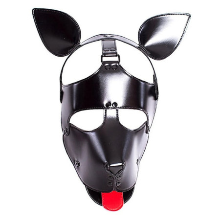 Masque Tête de chien DOG FUN Noir avec langue rouge