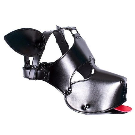 Masque Tête de chien DOG FUN Noir avec langue rouge