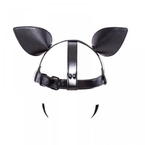 Masque Tête de chien DOG FUN Noir avec langue rouge