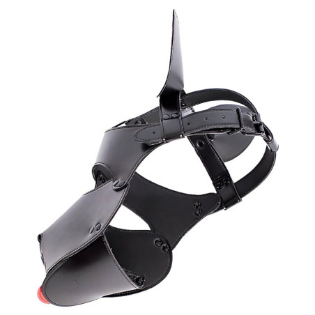 Masque Tête de chien DOG FUN Noir avec langue rouge