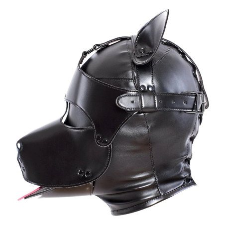 Masque Tête de chien DOG FUN Noir avec langue rouge