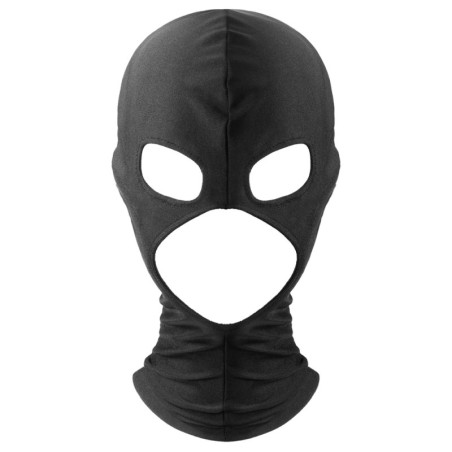 Cagoule Bdsm avec zip OPEN 3 noire en Polyester