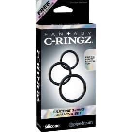 Lot de 3 cockrings en silicone C-Ringz diamètre de 32 à 51mm 2