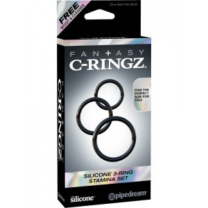 Lot de 3 cockrings en silicone C-Ringz diamètre de 32 à 51mm