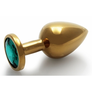 Bijou anal ROUND GEM M 7 x 3.3cm Doré-Vert