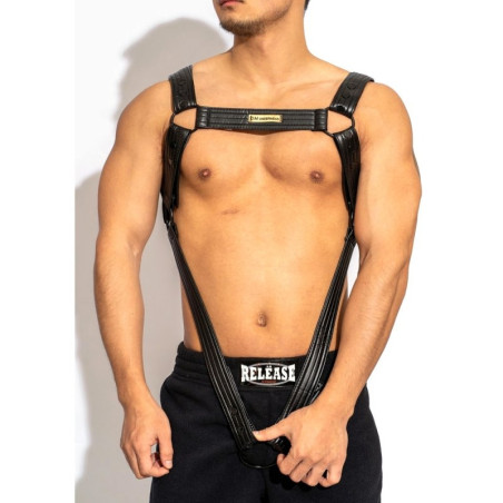 Harnais avec cockring SEXY HARNESS Simili Noir