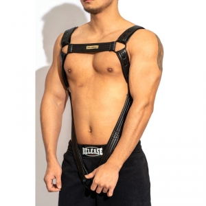 Harnais avec cockring SEXY HARNESS Simili Noir