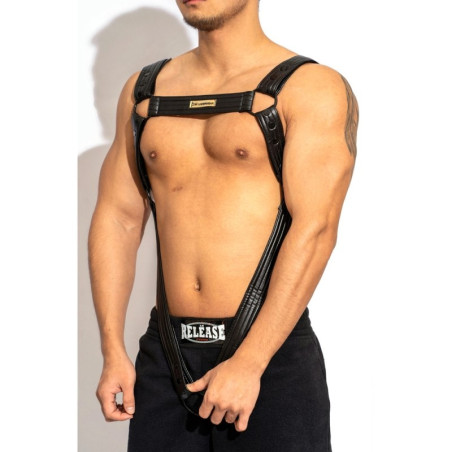 Harnais avec cockring SEXY HARNESS Simili Noir
