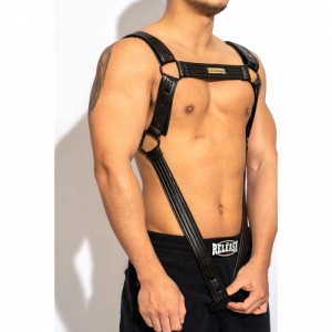 Harnais avec cockring SEXY HARNESS Simili Noir