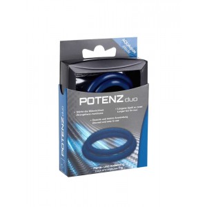 Lot de 2 cockrings en silicone bleu pour maintenir l'érection