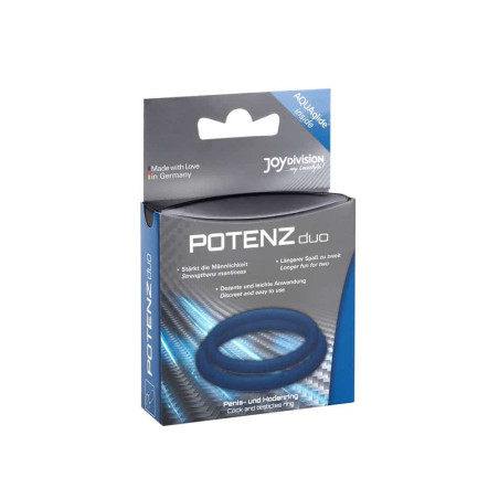 Lot de 2 cockrings en silicone bleu pour maintenir l'érection