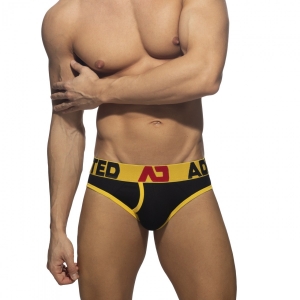 Slip OPEN FLY Noir-Jaune