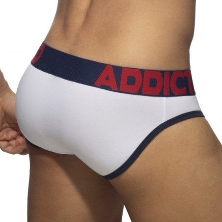 Slip OPEN FLY Blanc-Marine