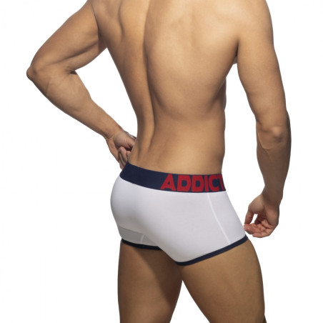 Boxer OPEN FLY Blanc-Bleu marine