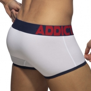 Boxer OPEN FLY Blanc-Bleu marine