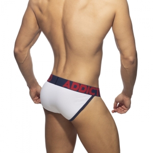 Bikini OPEN FLY Blanc-Bleu marine