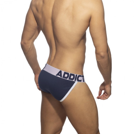 Bikini OPEN FLY Marine-Blanc
