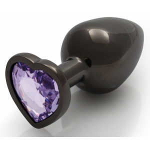 Bijou anal HEART GEM L 8 x 4cm Noir-Violet