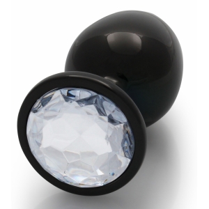 Bijou anal ROUND GEM L noir 8 x 4 cm - Bijou transparent