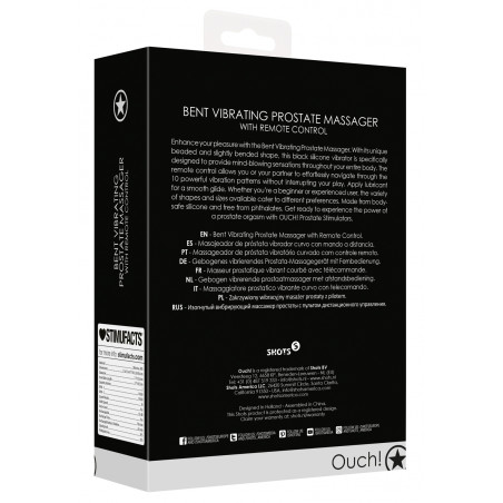 Stimulateur de prostate vibrant BENT 10 Vibrations