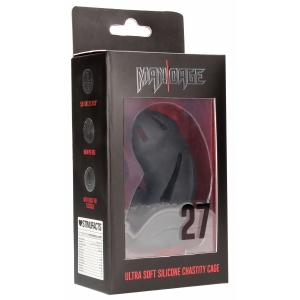 Cage de chasteté Silicone ManCage Modèle 27 Noire