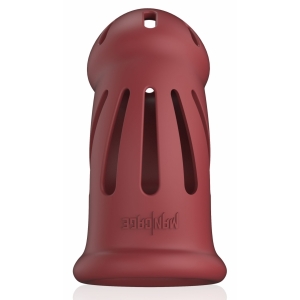 Cage de chasteté en silcione ManCage Modèle 28 Rouge