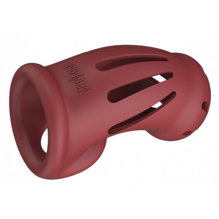 Cage de chasteté en silcione ManCage Modèle 28 Rouge