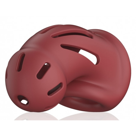 Cage de chasteté en silcione ManCage Modèle 28 Rouge