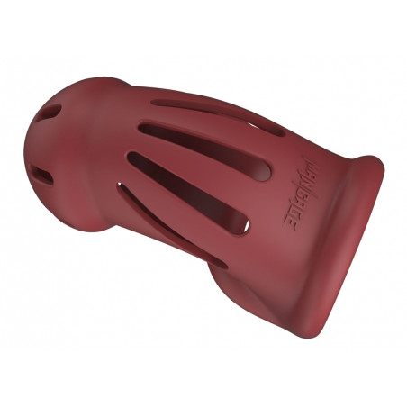 Cage de chasteté en silcione ManCage Modèle 28 Rouge