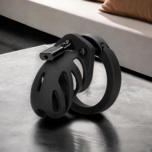 Cage de chasteté en silicone ManCage Modèle 23 Noire