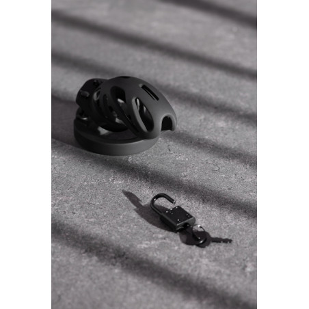 Cage de chasteté en silicone ManCage Modèle 24 Noire