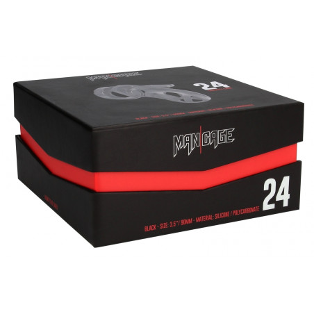 Cage de chasteté en silicone ManCage Modèle 24 Noire