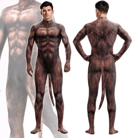 Combinaison Cosplay Loup-Garou WEREWOLF Marron