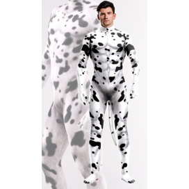 Combinaison Cosplay Chien DALMATIEN Blanc avec taches noires