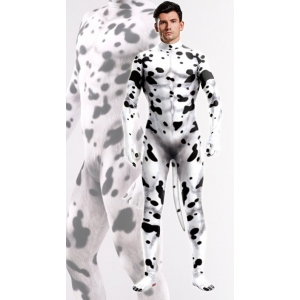 Combinaison Cosplay Chien DALMATIEN Blanc avec taches noires