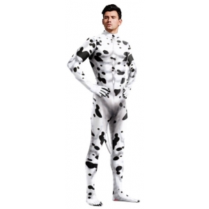Combinaison Cosplay Chien DALMATIEN Blanc avec taches noires