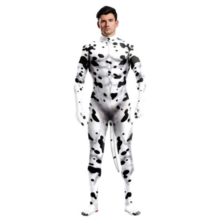 Combinaison Cosplay Chien DALMATIEN Blanc avec taches noires
