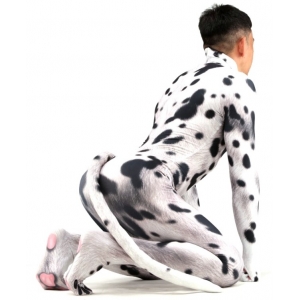 Combinaison Cosplay Chien DALMATIEN Blanc avec taches noires
