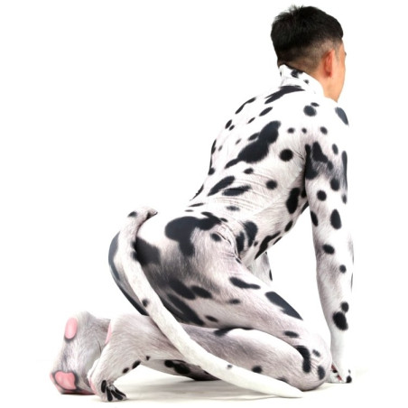 Combinaison Cosplay Chien DALMATIEN Blanc avec taches noires