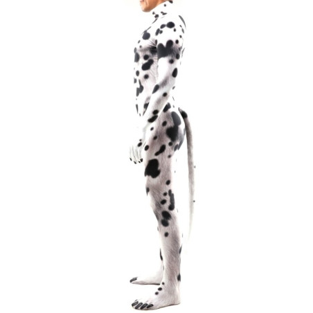 Combinaison Cosplay Chien DALMATIEN Blanc avec taches noires
