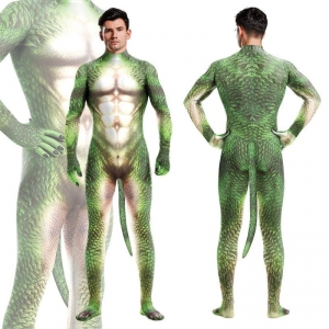 Combinaison Cosplay Reptile DRAGON verte